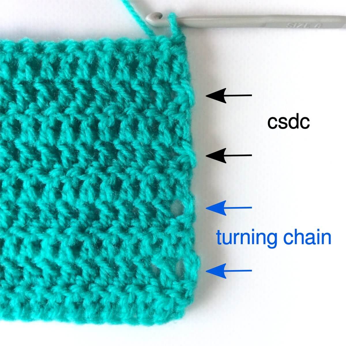 tutorial chainless starting double crochet (csdc) La Visch Designs