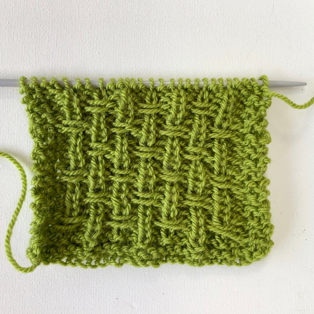 Slip stitch basket weave from the RS