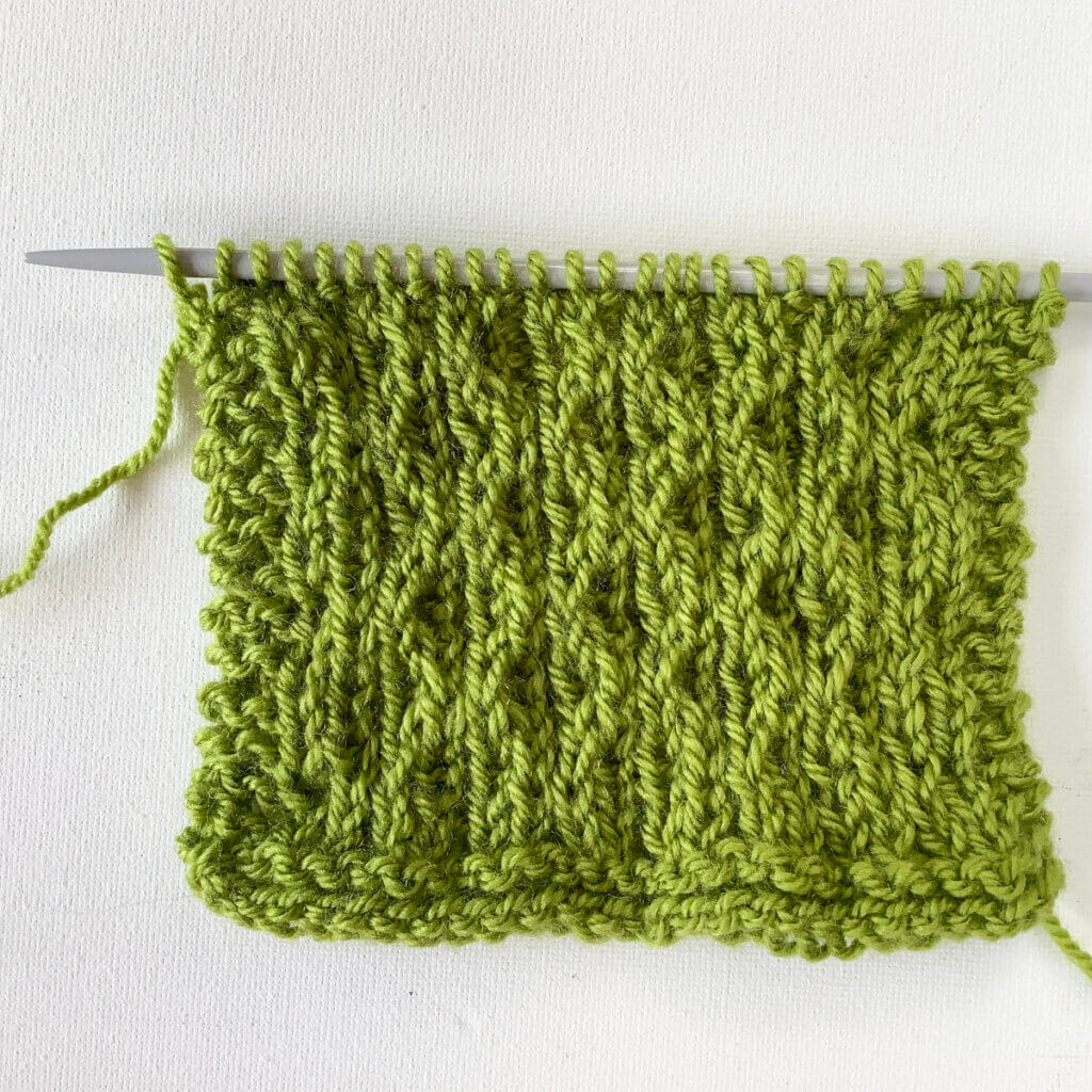 Slip stitch basket weave from the WS