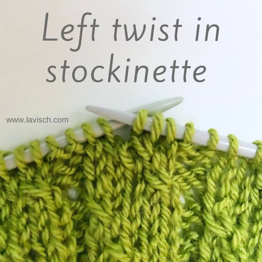 Tutorial working a Left Twist in stockinette