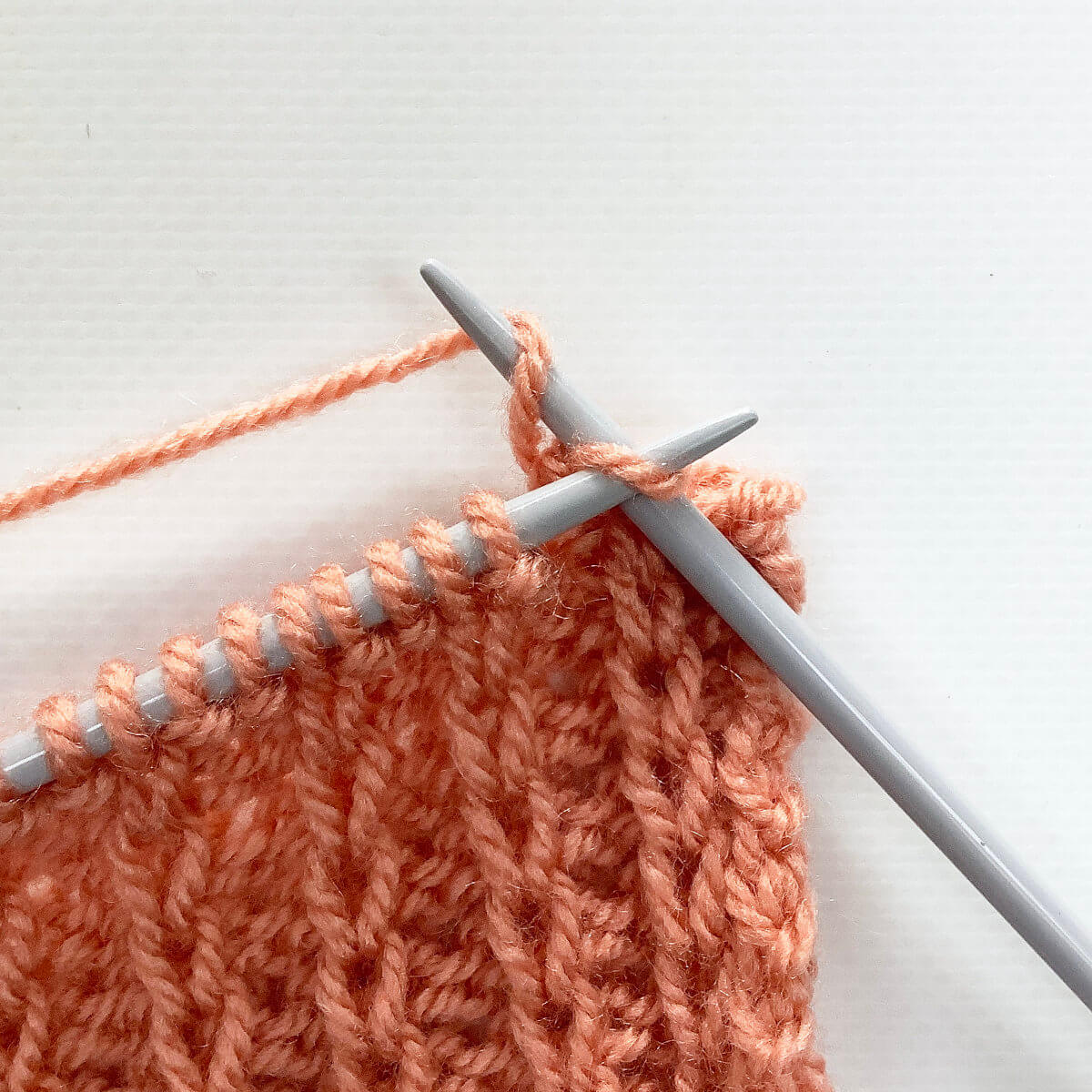 Step 8 of working the buttonhole loop bind-off